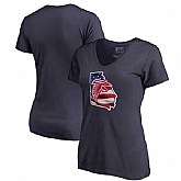 Women Atlanta Falcons Navy NFL Pro Line by Fanatics Branded Banner State T-Shirt,baseball caps,new era cap wholesale,wholesale hats